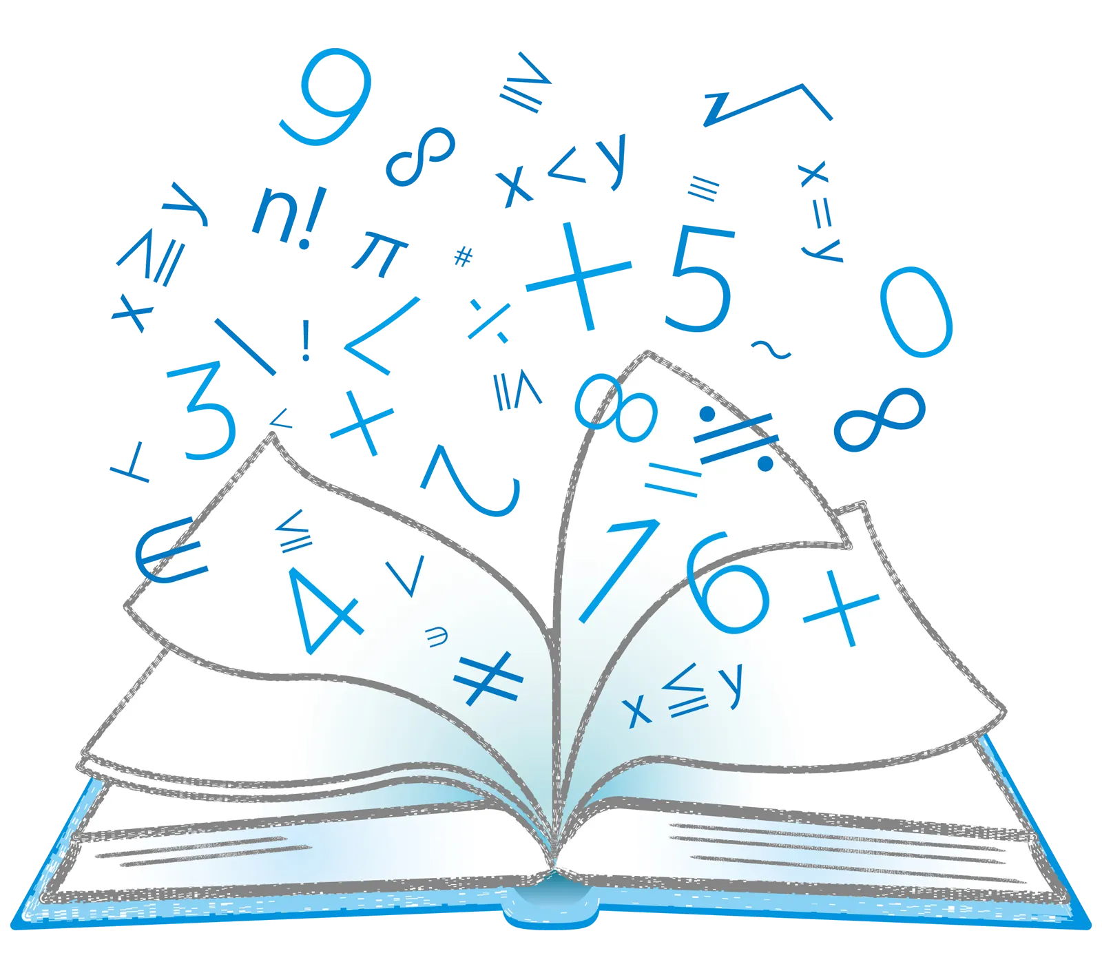 開いた本と数字のイラスト